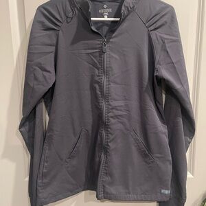 Med Couture Pewter Colored Scrub Jacket